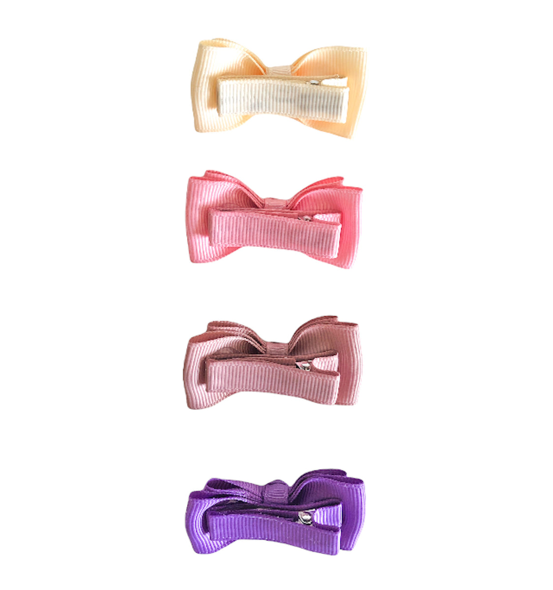 Haarschleifen-Set Für Mädchen – 7-teilig, Violett, Mit Spangen & Gummis, Für Schule & Alltag